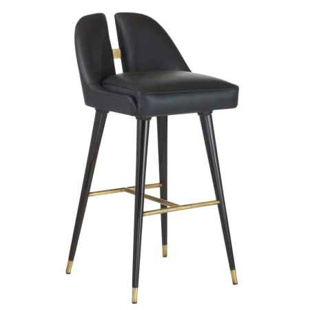 Arteriors Crowley 20" Wide Wood Framed Leather Bar Stool Black