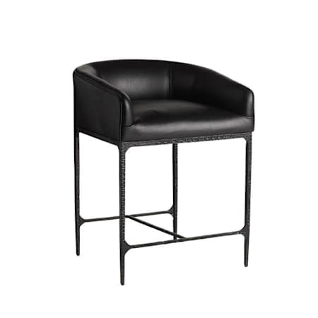 Arteriors Osbourne 25" Wide Leather Counter Stool Black