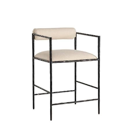 Arteriors Barbana 21" Wide Fabric Counter Stool Oxford White