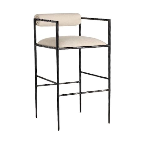 Arteriors Barbana 21" Wide Fabric Bar Stool Oxford White