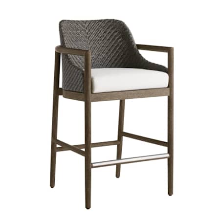 Arteriors Chilton 25" Wide Wood Framed with Bouclé Upholstery Stool Pearl
