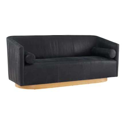 Arteriors Huxley 77" Wide Leather Sofa Noir