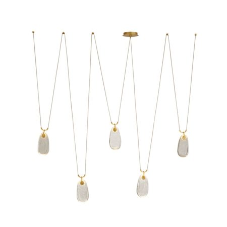 Arteriors Melt 38" Wide LED Linear Pendant with Clear Glass Shades Antique Brass