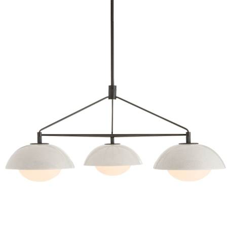Arteriors Glaze 3 Light 38" Wide Chandelier with Ceramic and Opal Glass Shades Ivory Stained Crackle