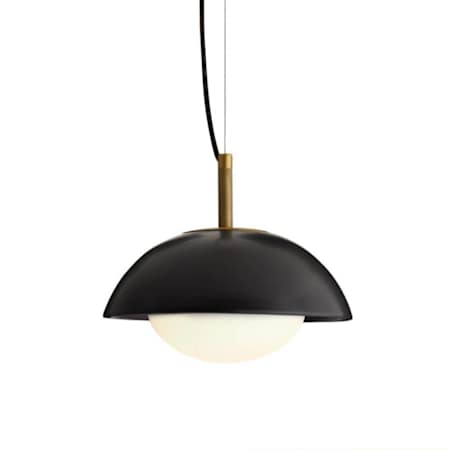 Arteriors Glaze 12" Wide Pendant with Ceramic and Opal Glass Shades Matte Black