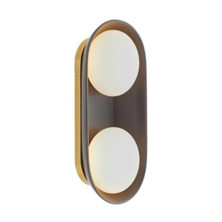 Arteriors Glaze 2 Light 17" Tall Wall Sconce with Ceramic and Opal Glass Shades Matte Black