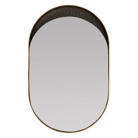 Arteriors Inset 24"W x 64"H Oval Flat Aluminum Framed Accent Mirror Antique Brass