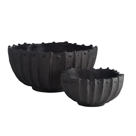 Arteriors Neushoorn 18" x 9-1/2" Resin Decorative Bowls - Set of 2 Ebony