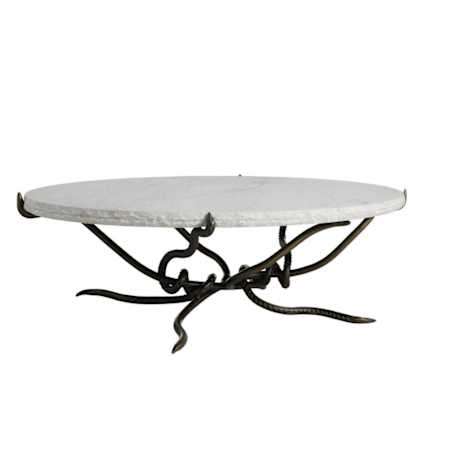 Arteriors Muscadine 54" Wide Marble Table White Marble