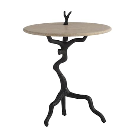 Arteriors Daphne 22" Diameter Stone Top Marble Table Natural