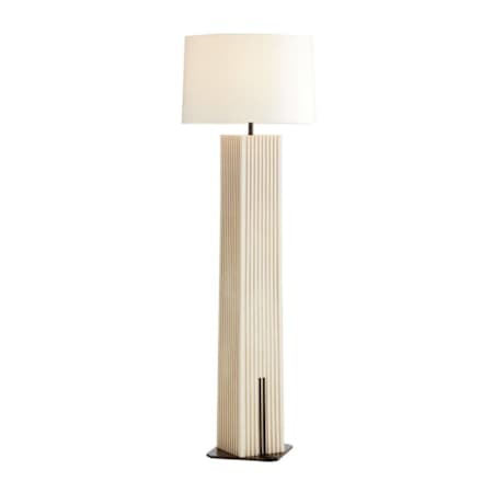 Arteriors Fortunata 61" Tall Torchiere Floor Lamp with Microfiber Shade Ivory