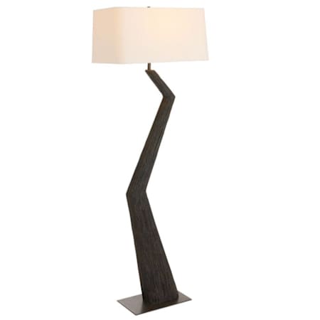 Arteriors Graceland 68" Tall Torchiere Floor Lamp with Linen Shade Ebony