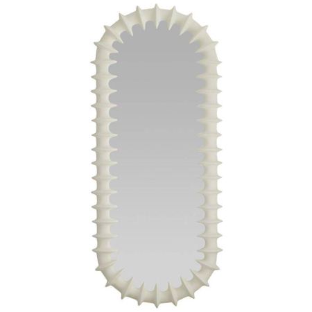 Arteriors Gilcrest 30-1/2"W x 70-1/2"H Oval Flat Resin Framed Accent Mirror Matte Ivory