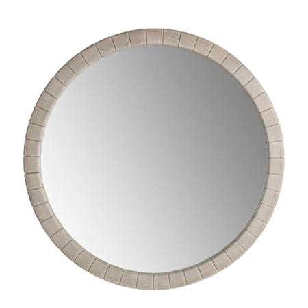Arteriors Makeda 60" Diameter Circular Flat Wood Wall Mount Accent Mirror Smoke