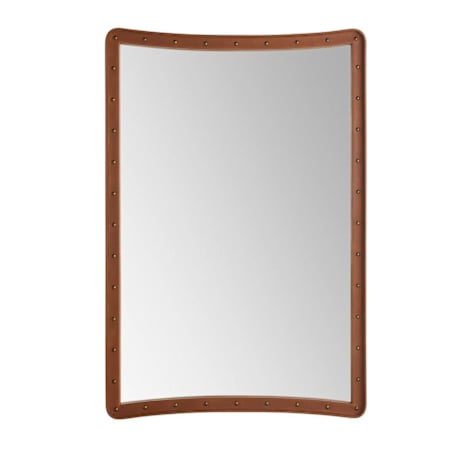 Arteriors Briar 28"W x 42"H Rectangular Flat Faux Leather Wall Mount Accent Mirror Russet