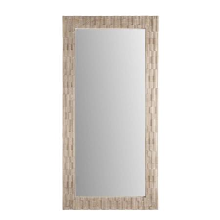Arteriors Goldcrest 38"W x 78"H Rectangular Flat Wood Framed Full Length Mirror Limewash