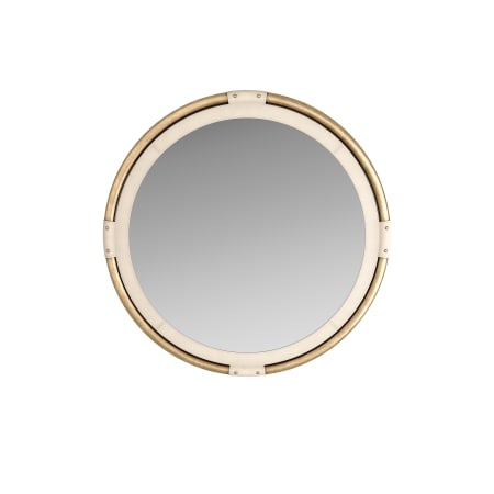 Arteriors Asmara 47-1/2" Diameter Circular Framed Bathroom Mirror Antique Brass / Brass