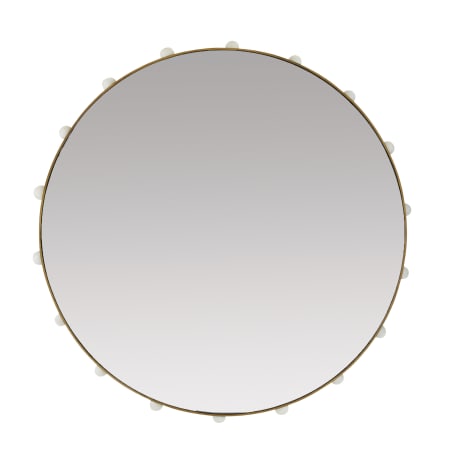 Arteriors Estera 42-1/2" Diameter Circular Framed Bathroom Mirror Antique Brass
