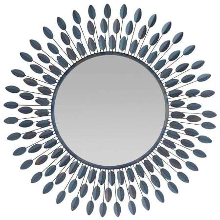 Arteriors Frida 55" Diameter Circular Flat Iron Framed Accent Mirror Burnt Iron