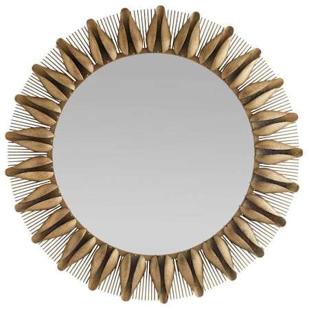 Arteriors Goldie 50" Oval Flat Iron Framed Accent Mirror Antique Brass