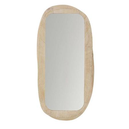 Arteriors Juni 42"W x 82-1/2"H Oval Flat Wood Framed Accent Mirror Whitewash