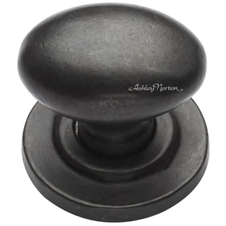 Ashley Norton Solid Bronze Oval 1-1/4 Inch Oval Cabinet Knob with Backplate Dark Bronze