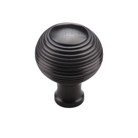 Ashley Norton Reeded 1-1/4" Sphere Luxury Solid Brass Ridged Cabinet / Drawer Knob Dark Oil Rubbed