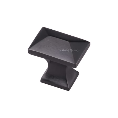 Ashley Norton Solid Brass Anvil 1-3/8 Inch Rectangular Cabinet Knob Dark Oil Rubbed