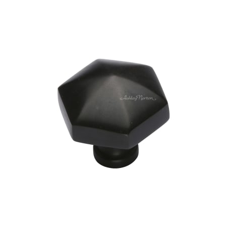 Ashley Norton Solid Brass Hex 1-1/4 Inch Geometric Cabinet Knob Dark Oil Rubbed