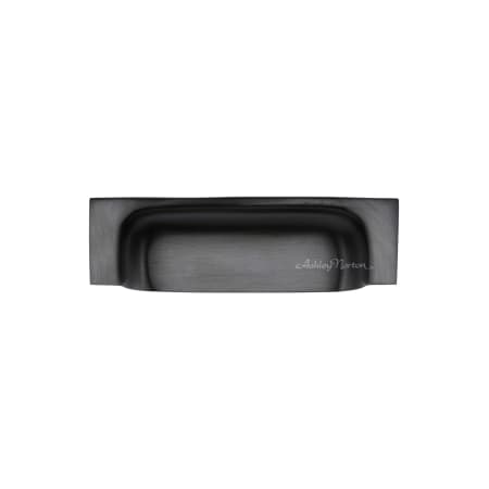 Ashley Norton Industrial 3-3/4" Center to Center Luxury Solid Brass Squared Cabinet Cup Handle / Drawer Cup Pull Dark Oil Rubbed