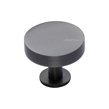 Ashley Norton Bracknell 1-1/2" Round Luxury Solid Brass Disc Flat Mushroom Cabinet Knob with Rim Dark Oil Rubbed