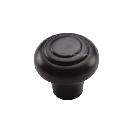 Ashley Norton Bead 1-1/4" Diameter Round Luxury Solid Brass Ringed Cabinet / Drawer Knob with Bead Tip Dark Oil Rubbed
