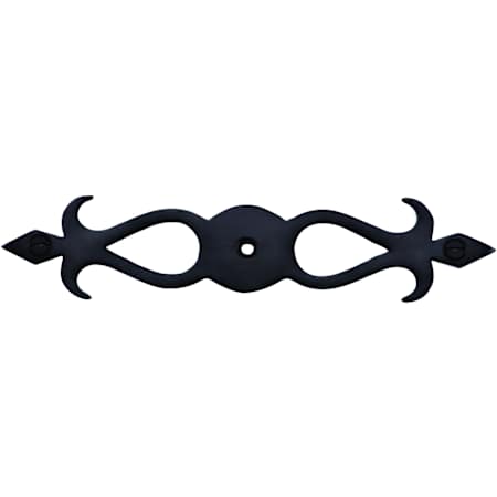 Ashley Norton Fleur de Lis 6-1/2" Long Luxury Solid Brass Cabinet Knob Backplate Flat Black