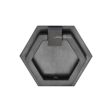 Ashley Norton Hex 2-3/8" Luxury Solid Brass Modern Hexagon Drop Ring Cabinet Pull with Backplate Dark Oil Rubbed