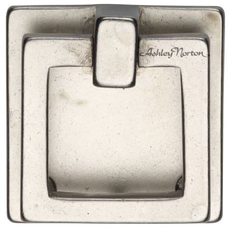Ashley Norton Rustic 1-3/4" Long Luxury Solid Bronze Square Drop Ring Cabinet Pull with Backplate White Bronze