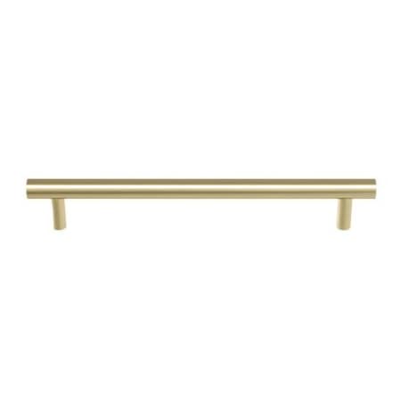 Ashley Norton Modern 4" Center to Center Luxury Solid Brass Round Bar Cabinet Handle / Drawer Bar Pull Satin Brass