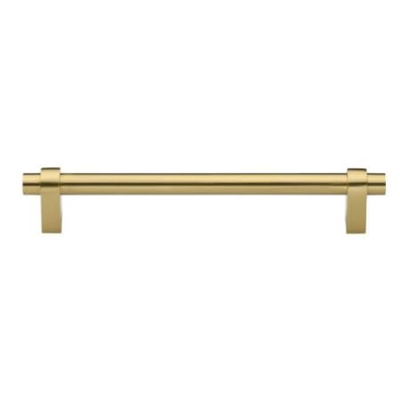 Ashley Norton Asher 4" Center to Center Luxury Modern Industrial Pipe Style Solid Brass Cabinet Bar Handle / Drawer Bar Pull Satin Brass
