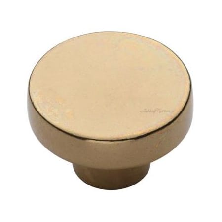 Ashley Norton Helios 1 1/4" Solid Bronze Flat Round Cabinet Knob / Drawer Knob Natural Bronze