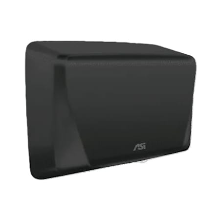 ASI Surface Mounted Sensor Operated Automatic Hand Dryer with Stainless Steel Cover - 110-120V Matte Black