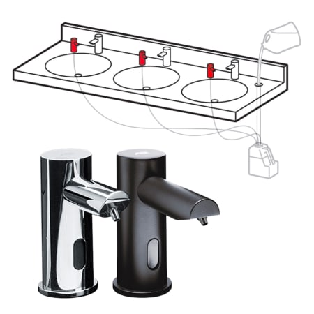 ASI EZ Fill Deck Mounted Automatic Soap Dispenser Head - AC Plug In Chrome