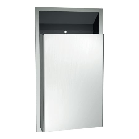 ASI Semi-Recessed Waste Receptacle Satin Stainless Steel