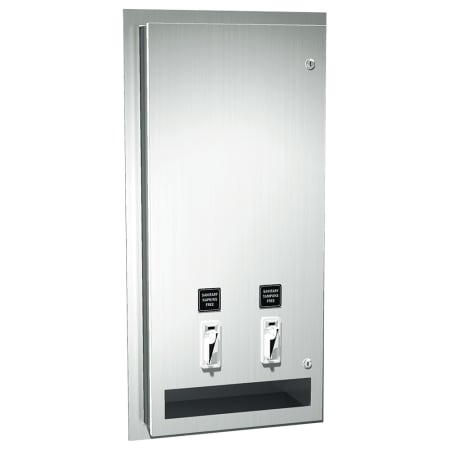 ASI Napkin / Tampon Semi Recessed Vendor - Free Operation Satin Stainless Steel
