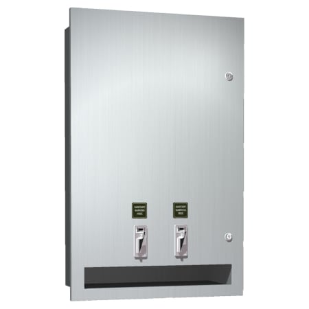 ASI Recessed Coin Operated Sanitary Napkin / Tampon Dispenser Satin Stainless Steel