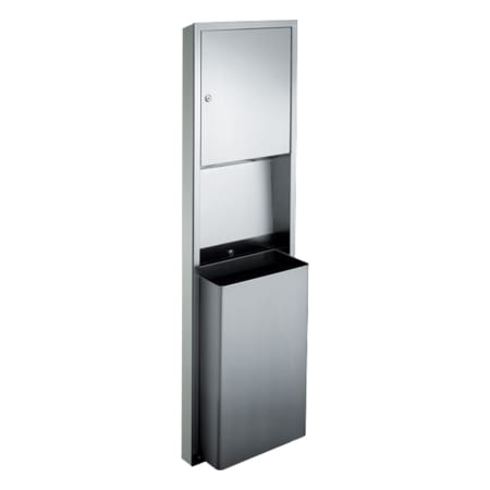 ASI Surface Mounted Paper Towel Dispenser and Waste Receptacle Combo Satin Stainless Steel