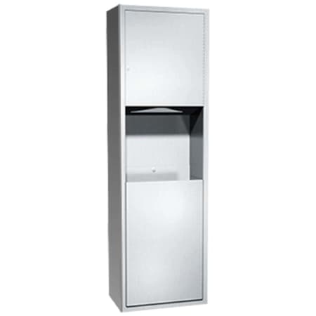 ASI Traditional Surface Mounted Paper Towel Dispenser and 12 Gallon Waste Receptacle Satin Stainless Steel