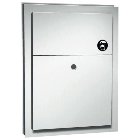 ASI Partition Mounted Dual Access Sanitary Napkin Disposal Satin Stainless Steel