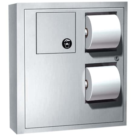 ASI Surface Mounted Toilet Seat Cover and Toilet Tissue Dispenser Satin Stainless Steel