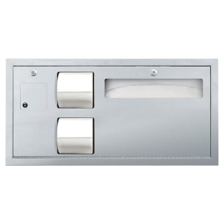 ASI Traditional ADA-Compliant Toilet Tissue and Seat Cover Dispenser with Waste Disposal - Recessed Satin Stainless Steel
