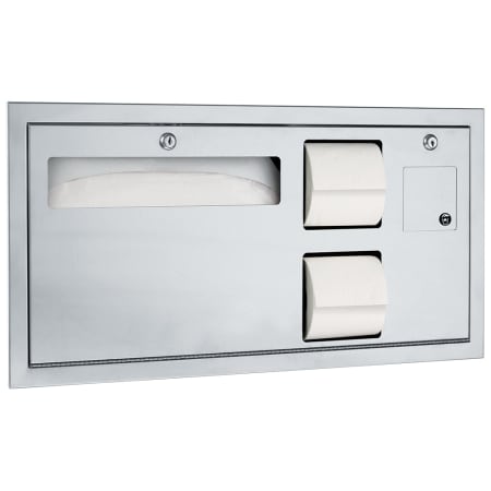 ASI Traditional ADA-Compliant Toilet Tissue and Seat Cover Dispenser with Waste Disposal - Recessed Satin Stainless Steel