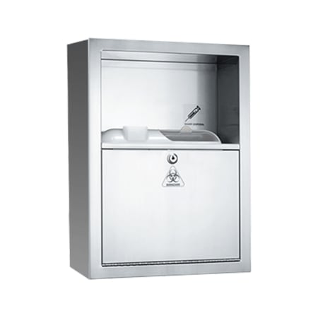 ASI Surface Mounted Sharps Disposal Cabinet Satin Stainless Steel